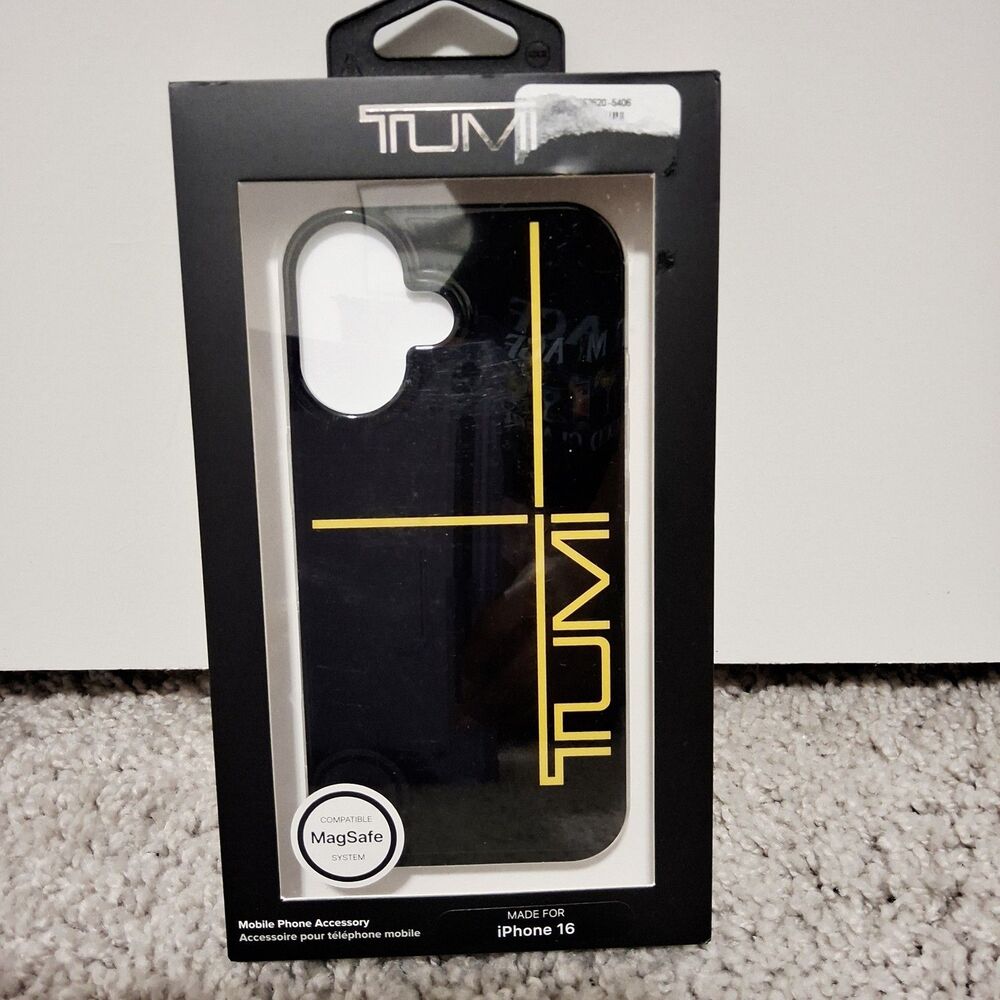 Tumi iPhone 16 MagSafe Wireless Charging Black/Yellow Cellphone Case Brand New